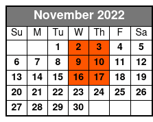 Oak Ridge Boys Regular Seating  November Schedule