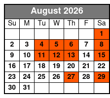 Hughes Brothers Music Show Only August Schedule