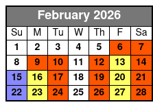 Legends in Concert Preferred Seating February Schedule