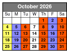 Legends in Concert Preferred Seating October Schedule