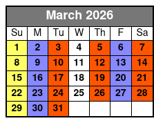 Legends in Concert VIP Box Seating March Schedule