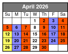 Legends in Concert VIP Box Seating April Schedule