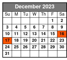 Legends in Concert Christmas VIP Box Seating December Schedule