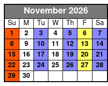 Legends in Concert Christmas VIP Box Seating November Schedule