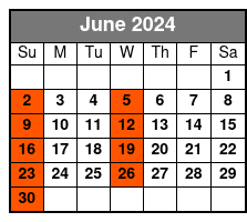 Man in Black Standard Seating June Schedule