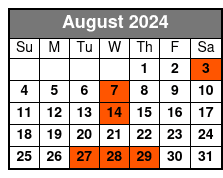 Man in Black Standard Seating August Schedule