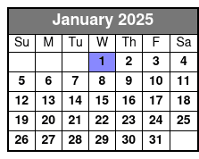 Man in Black Standard Seating January Schedule