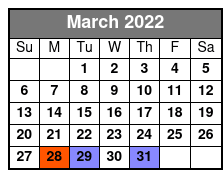 Legends in Concert Standard Seating March Schedule