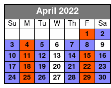 Legends in Concert Standard Seating April Schedule