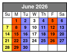 Legends in Concert Standard Seating June Schedule