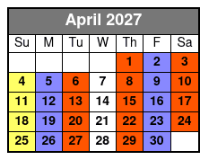 Legends in Concert Standard Seating April Schedule