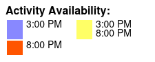 Legends in Concert Standard Seating Color Key