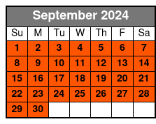 10 - 12 Minute Helicopter Flight September Schedule