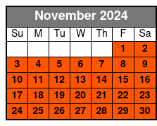 10 - 12 Minute Helicopter Flight November Schedule