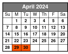 15 - 17 Minute Helicopter Flight April Schedule