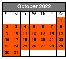 5 - 6 Minute Helicopter Flight October Schedule