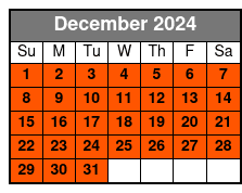 7 - 8 Minute Helicopter Flight December Schedule