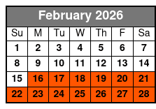 7 - 8 Minute Helicopter Flight February Schedule