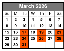 #1 Hits of the 60's Branson March Schedule