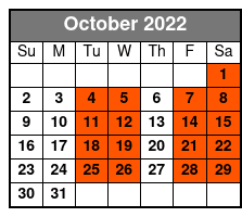 Hamners' Unbelievable Family Variety Show October Schedule