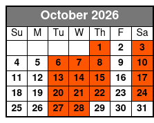 Hamners' Unbelievable Magic Variety Show October Schedule