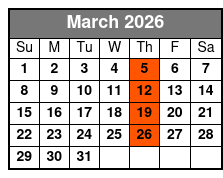 Dancing Queen Ultimate 70s Show March Schedule