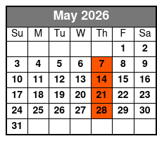 Dancing Queen Ultimate 70s Show May Schedule