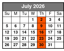 Dancing Queen Ultimate 70s Show July Schedule