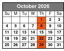 Dancing Queen Ultimate 70s Show October Schedule