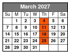 Dancing Queen Ultimate 70s Show March Schedule