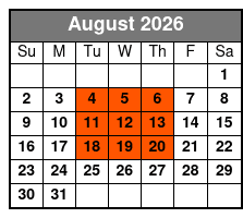 Beach Boys California Dreamin August Schedule