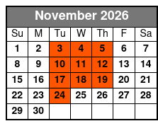 Beach Boys California Dreamin November Schedule