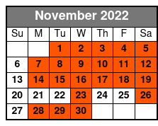 Brett Family Show November Schedule