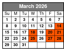 Motown Downtown A Tribute  March Schedule