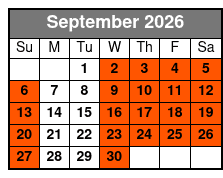Motown Downtown A Tribute  September Schedule