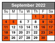 Ozarks Explorer Canopy Tour September Schedule