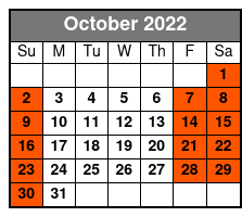 Ozarks Explorer Canopy Tour October Schedule
