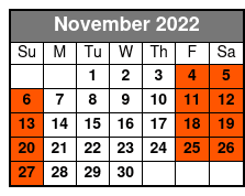 Ozarks Explorer Canopy Tour November Schedule