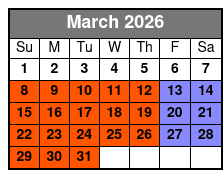 Parakeet Pete’s Waterfront Zipline March Schedule