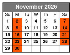 Broadway To Buble starring George Dyer Christmas Show November Schedule