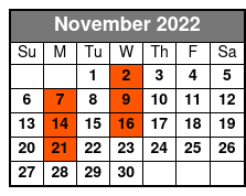 Waylon, Willie & The Good Ol' Boys November Schedule
