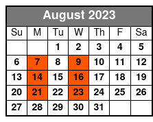 Waylon, Willie & The Good Ol' Boys August Schedule