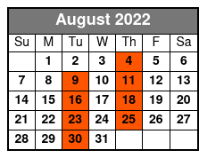 Carpenters Once More August Schedule