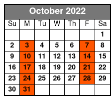 Chicago Color My World Tribute October Schedule