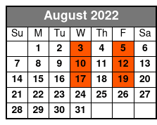 Fleetwood Mac Dreams August Schedule