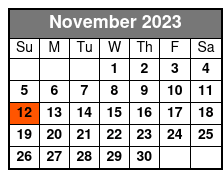 Elvis and The Blackwoods Gospel Show November Schedule