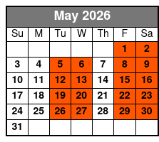 Branson's Murder Mystery Dinner Show May Schedule