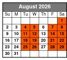 Branson's Murder Mystery Dinner Show August Schedule