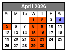 Reza Edge of Illusion Magic Show April Schedule