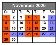 Reza Edge of Illusion Magic Show November Schedule